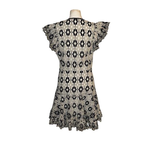 SANDRO Short broderie anglaise dress Navy Women’s - Picture 4 of 14